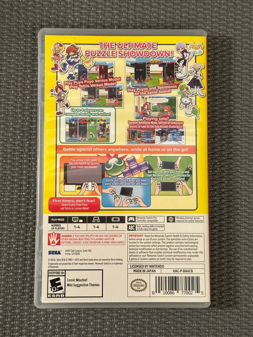 Puyo Puyo Tetris - Nintendo Switch Game with case